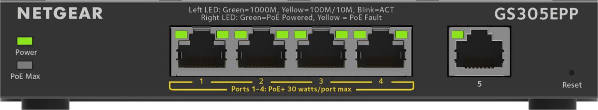 EU Product - 5Port Switch 10/100/1000 GS305EPP thumbnail