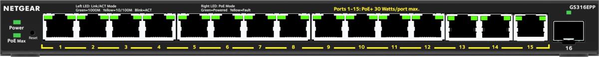 EU Product - 16Port Switch 10/100/1000 GS316EPP thumbnail