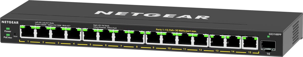 EU Product - 16Port Switch 10/100/1000 GS316EPP thumbnail