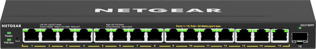 EU Product - 16Port Switch 10/100/1000 GS316EPP thumbnail