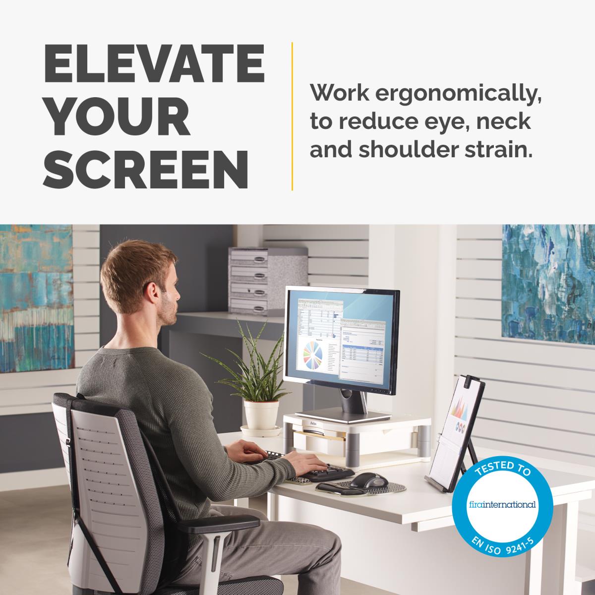 Premium Monitor Riser Plus White thumbnail