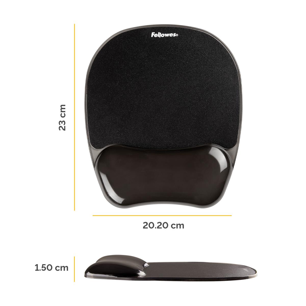 9112101 Crystal Gel Mousepad Wrist Support Black thumbnail