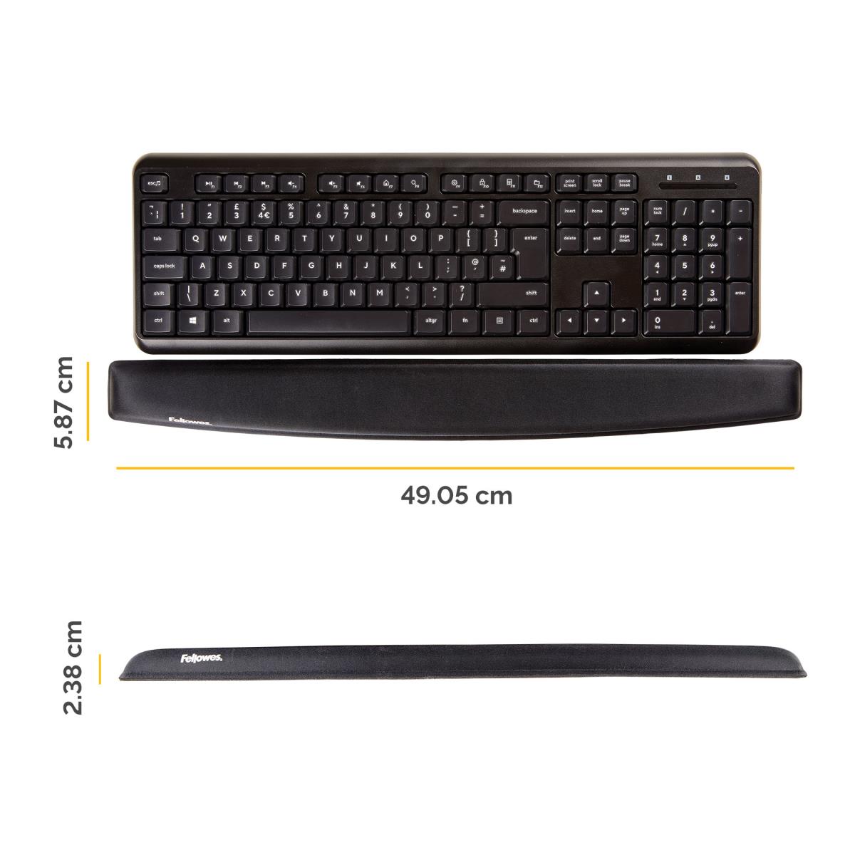 9178201 Memory Foam Keyboard Rest Black thumbnail
