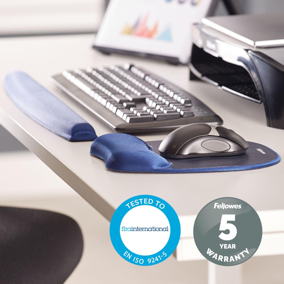 9178401 Memory Foam Keyboard Rest Blue thumbnail