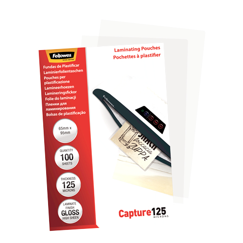 Laminating Pouch 65x95mm 125MIC Gloss 100pk thumbnail