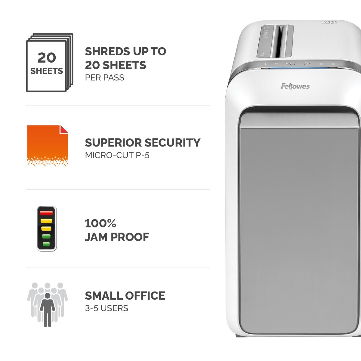 Powershred LX221 Micro-Cut Shredder White thumbnail