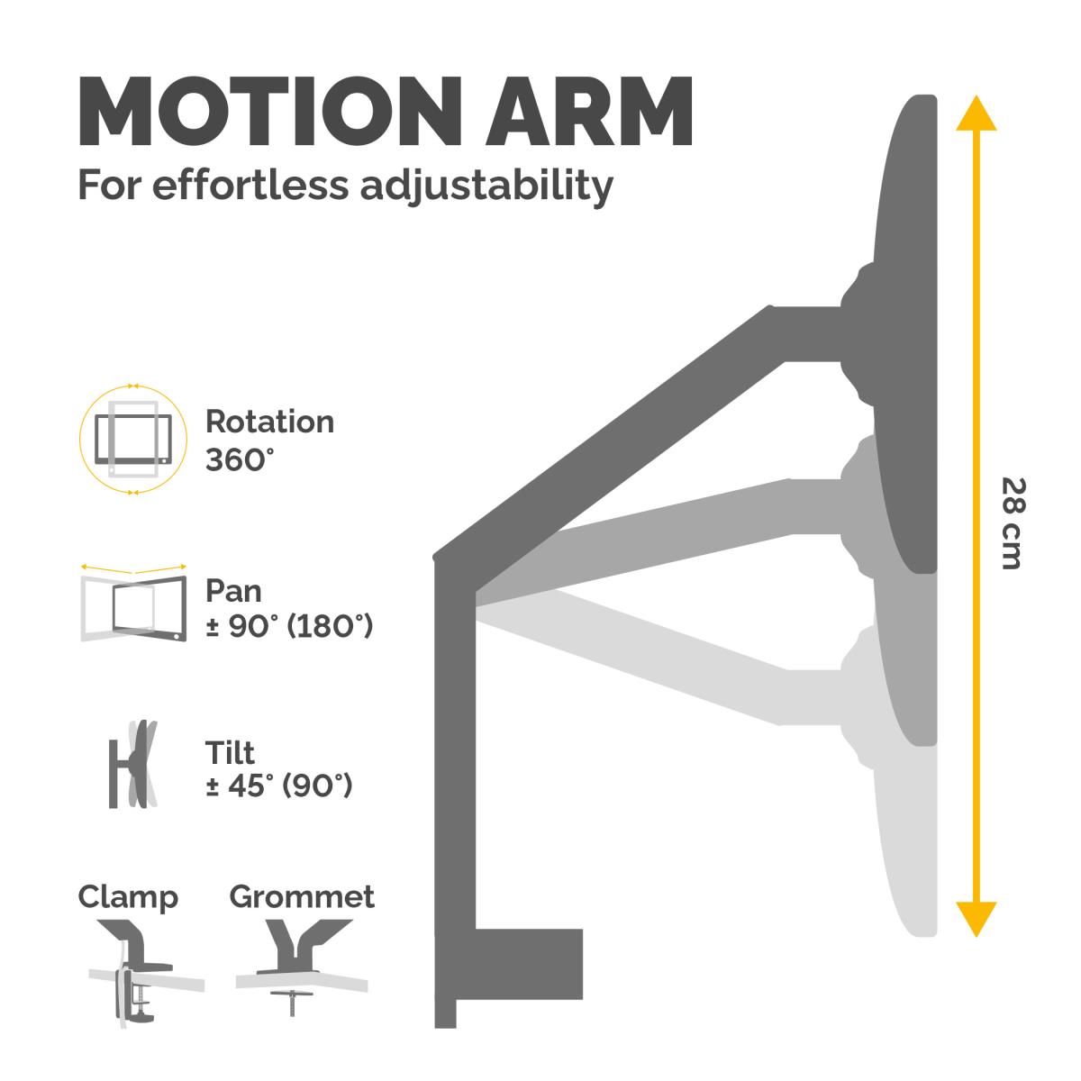 8056201 Platinum Series Single Monitor Arm - White thumbnail