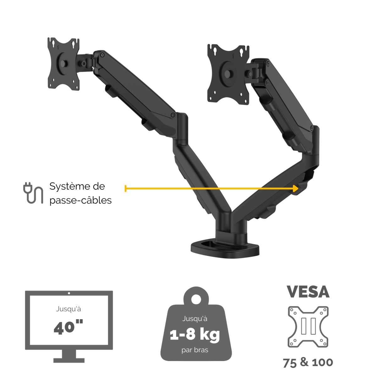 Eppa Dual Monitor Arm - Black thumbnail
