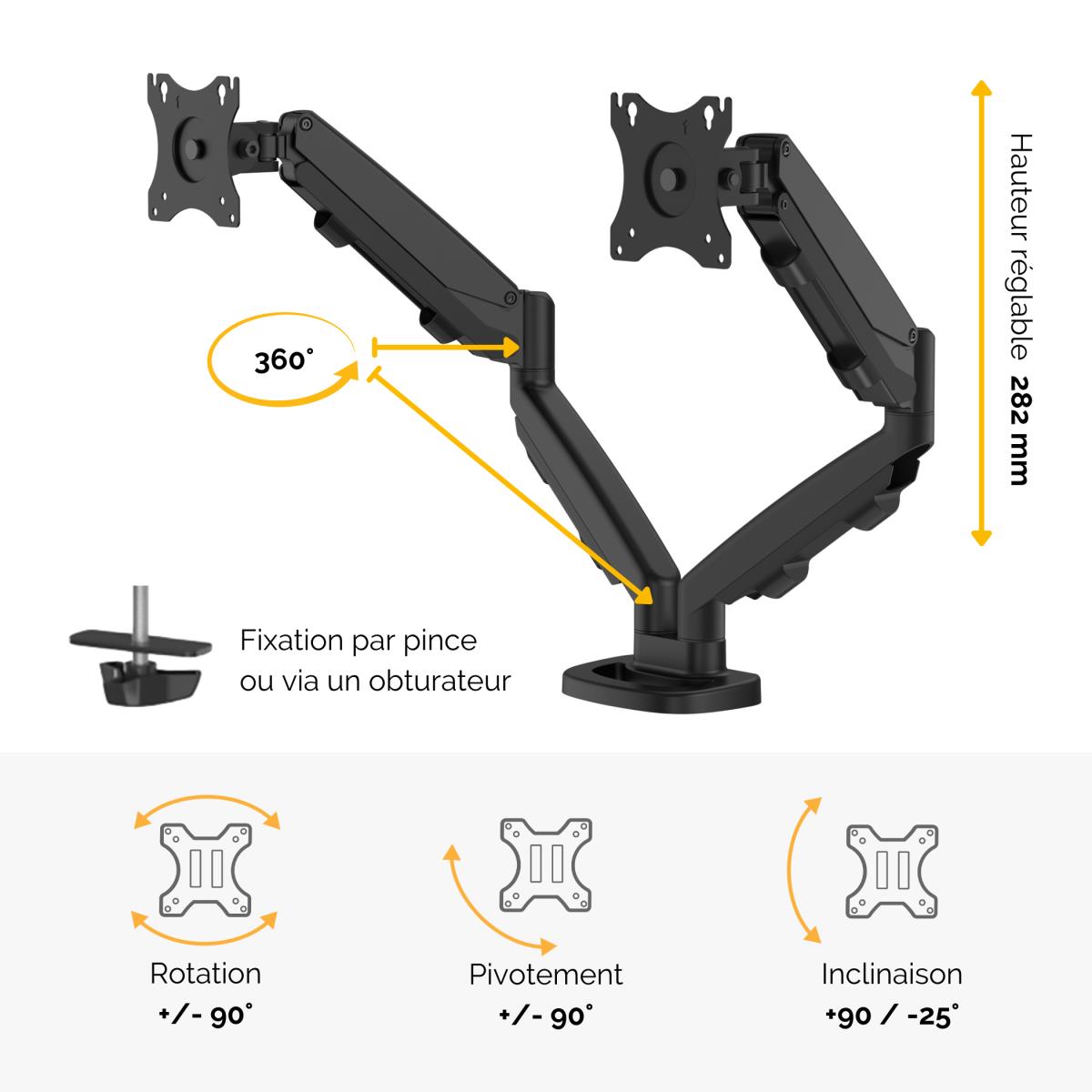 Eppa Dual Monitor Arm - Black thumbnail