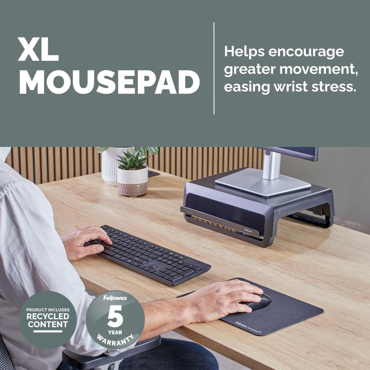Breyta XL Mousepad with Antibacterial Protection Black thumbnail
