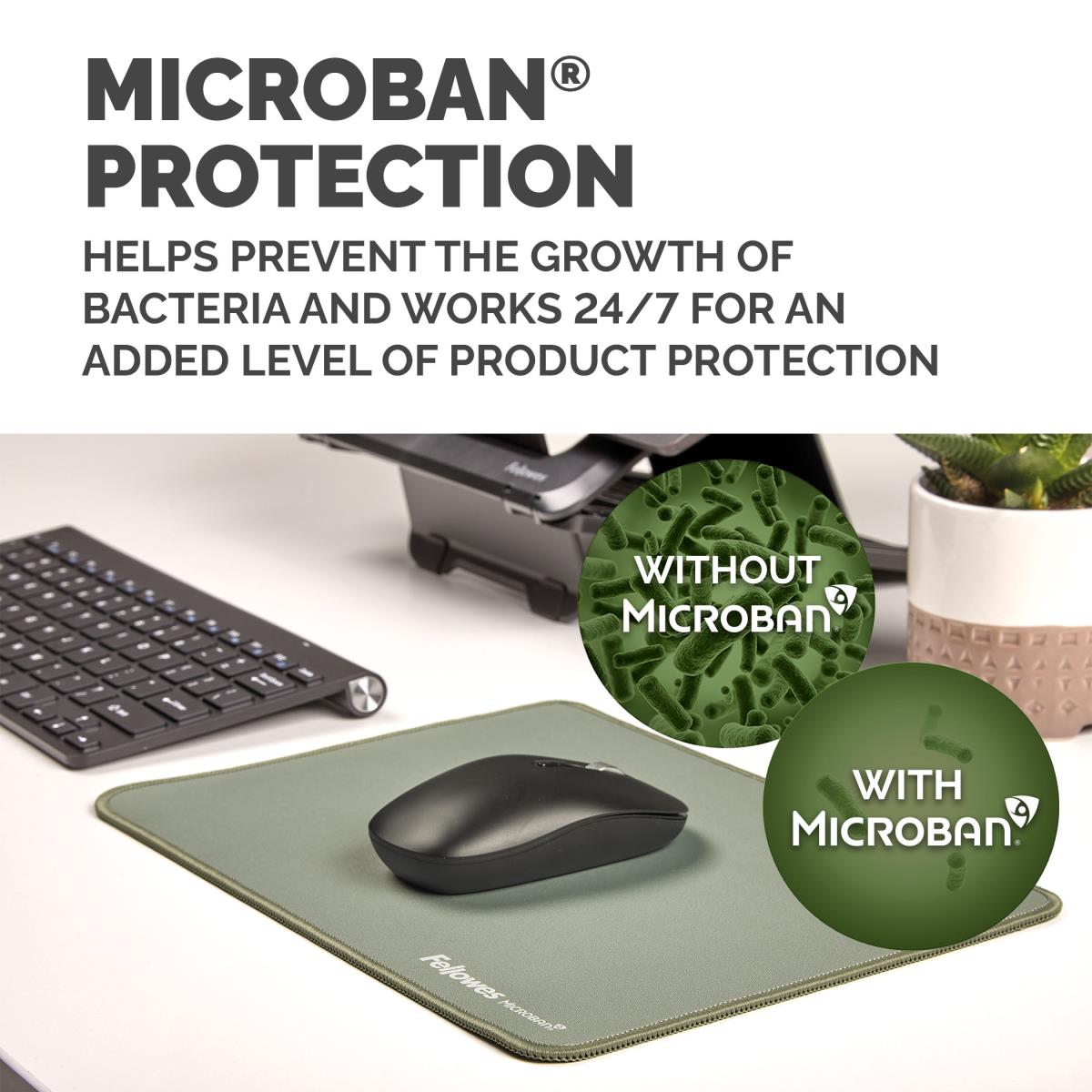 Breyta XL Mousepad with Antibacterial Protection Sage thumbnail