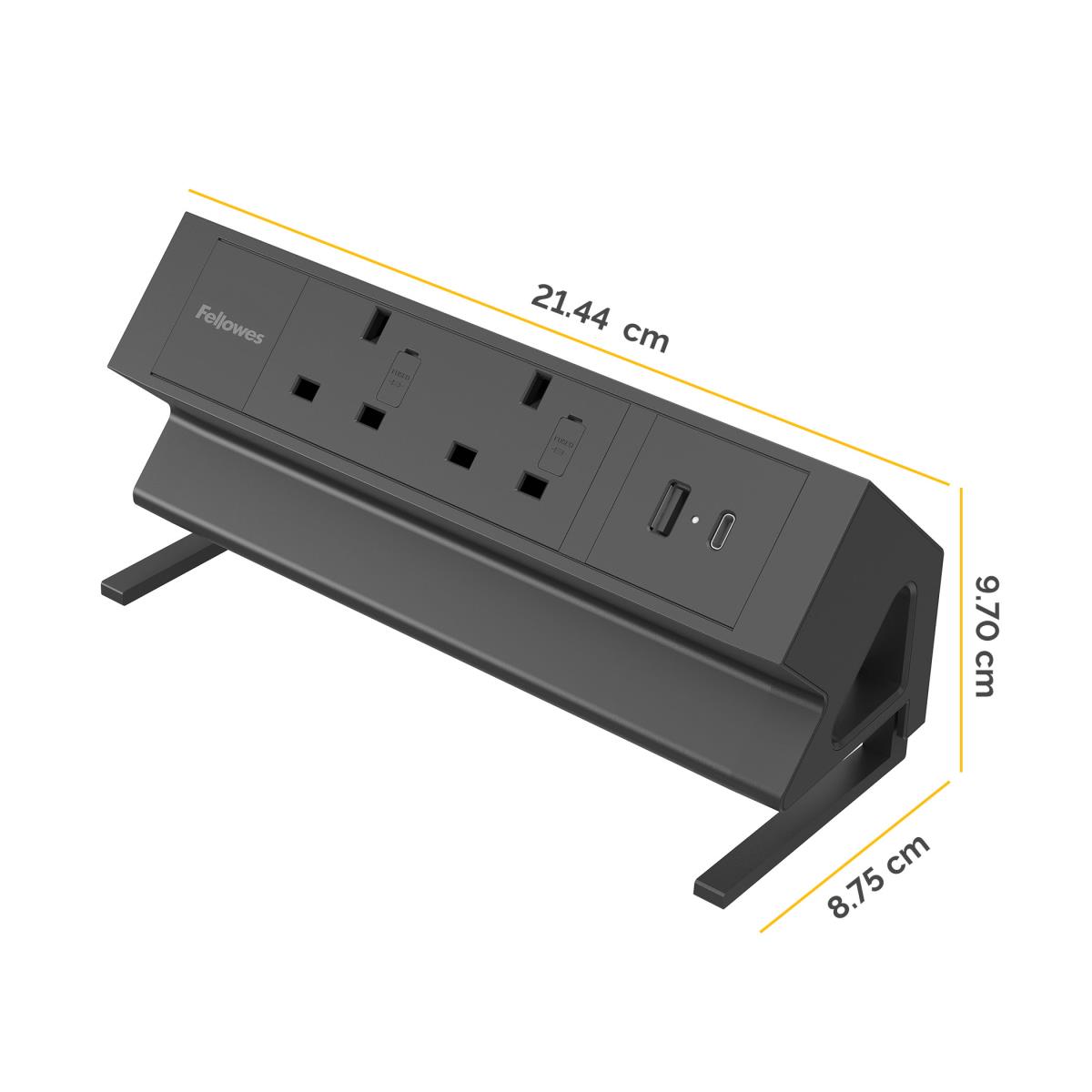 (NEW) FELLOWES  POWER DESK 2 TYPE G - BLACK 100136987 thumbnail