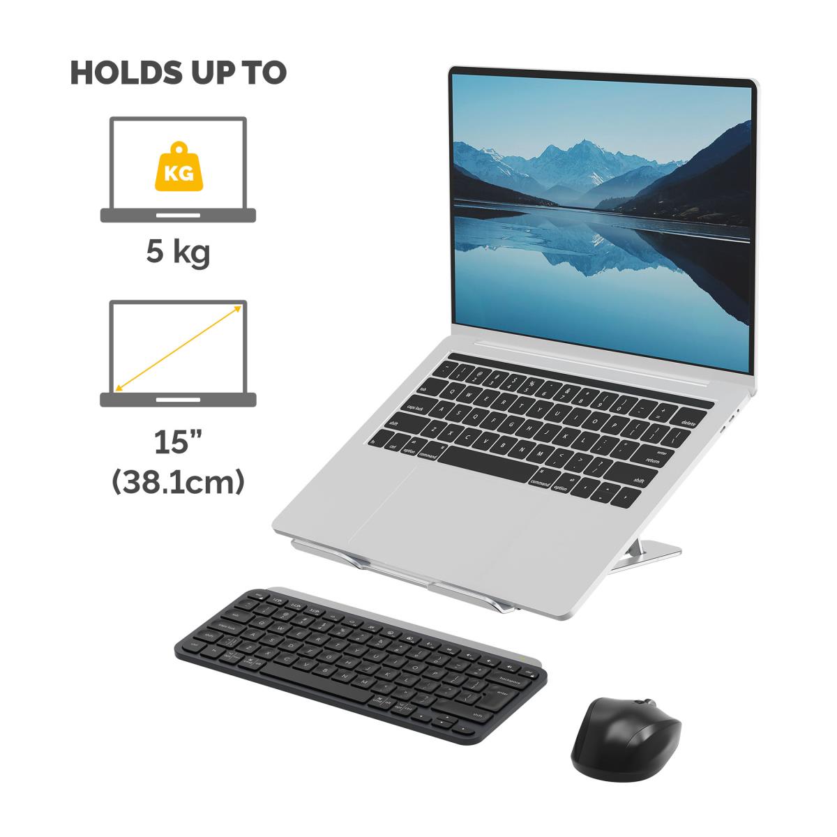 Alumia Portable Laptop Stand Silver 100138867 thumbnail