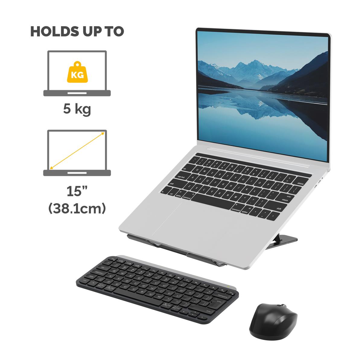 Adjustable Laptop Riser Alumia Portable Laptop Stand Black thumbnail