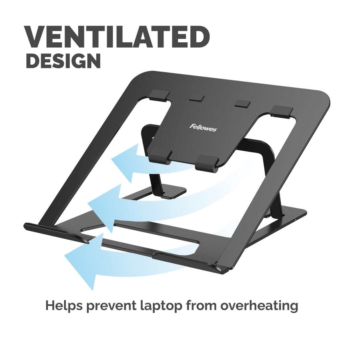 Adjustable Laptop Riser Alumia Portable Laptop Stand Black thumbnail