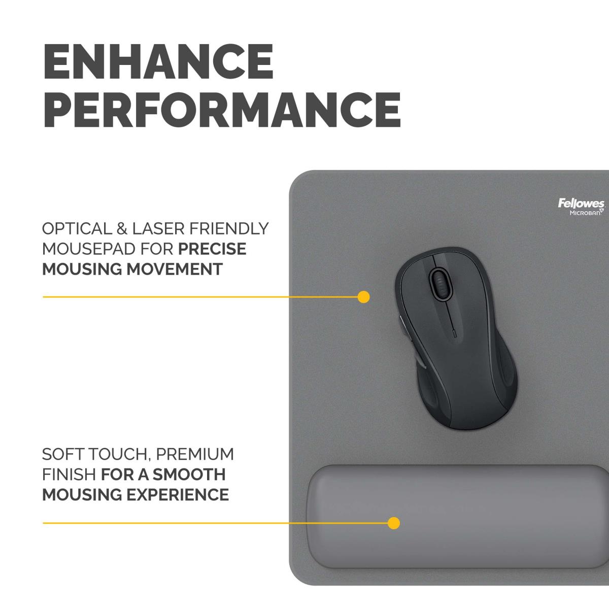 Breyta Mousepad Standard Wrist Rest Grey thumbnail
