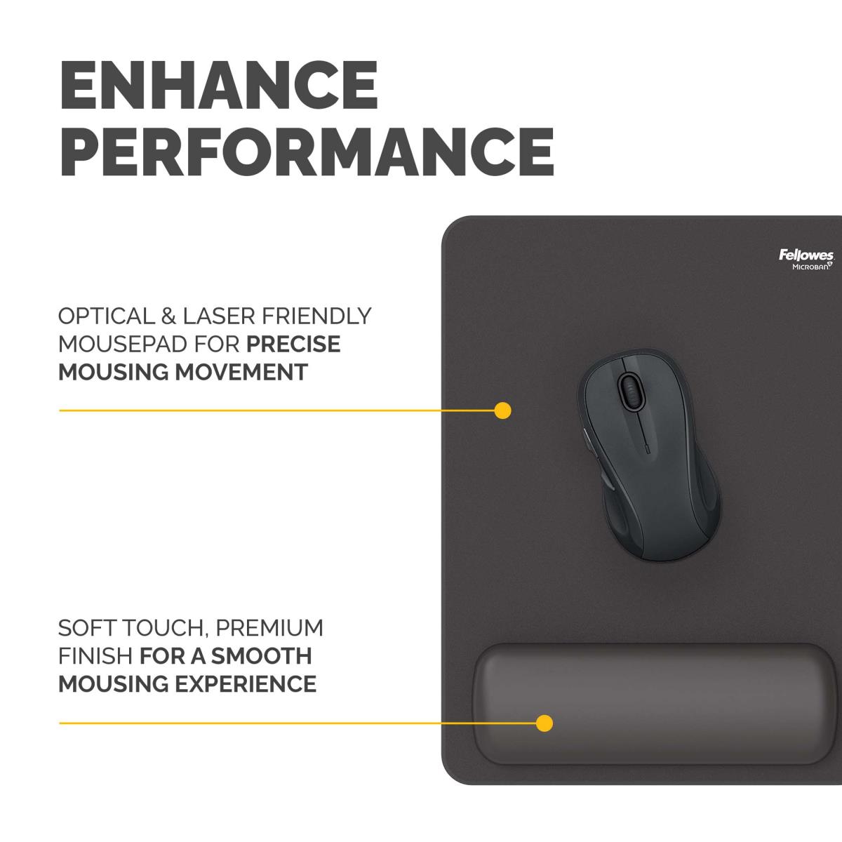 Breyta XL Mousepad Wrist Rest Black thumbnail