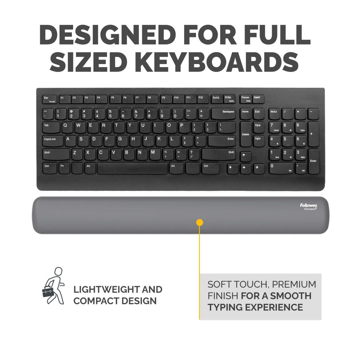 Breyta  Keyboard Wrist Rest Grey thumbnail