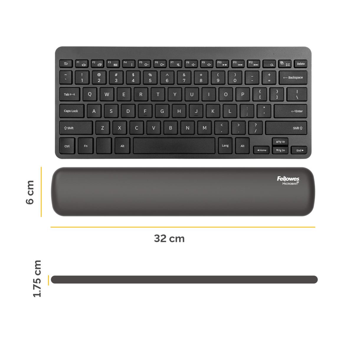 Breyta Compact Keyboard Wrist Rest Black thumbnail
