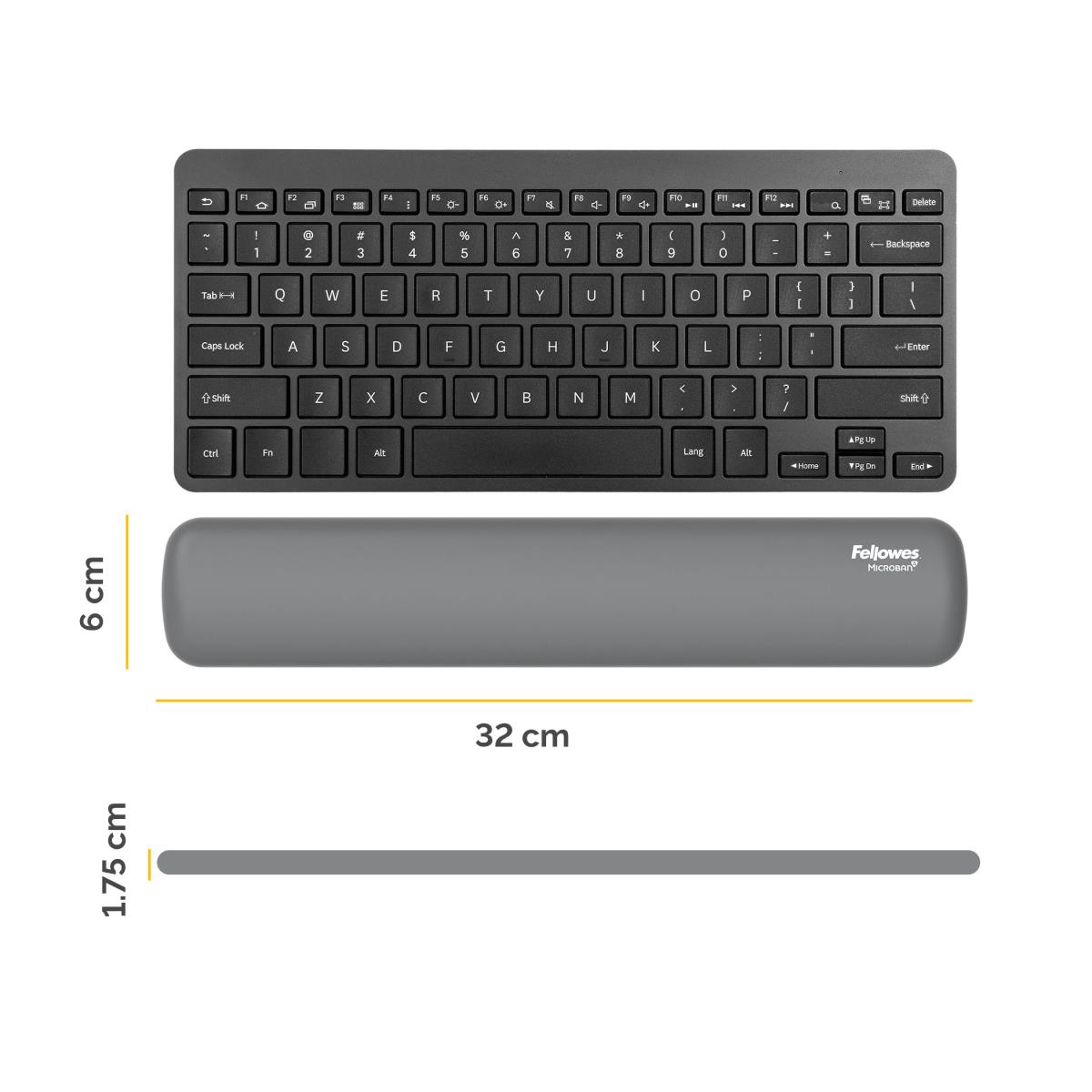 Breyta Compact Keyboard Wrist Rest Grey thumbnail