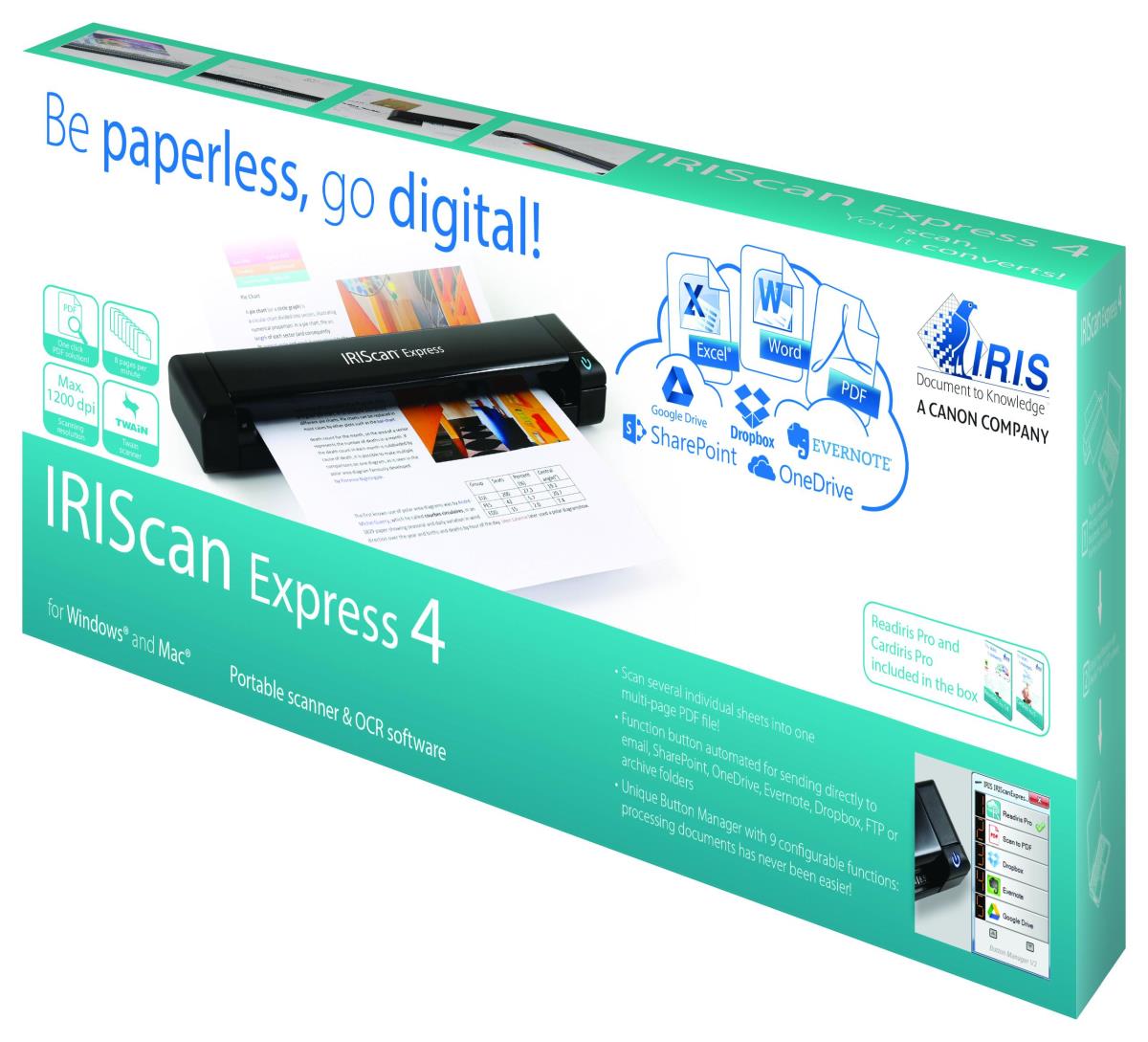 I.R.I.S. IRISCan Express 4 - Sheetfed scanner - Contact Image Sensor (CIS) - A4/Letter - 600 dpi - USB thumbnail