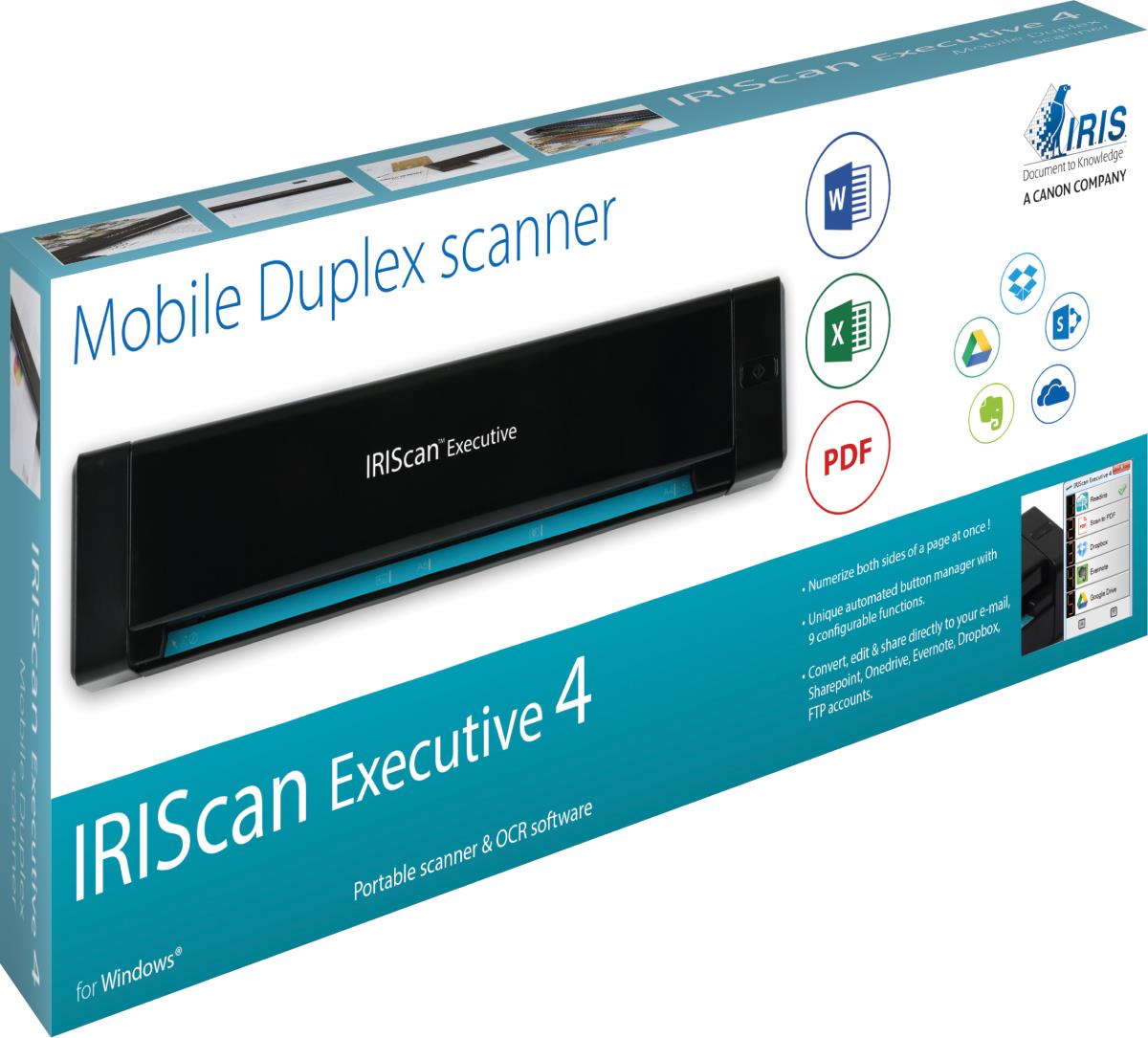 IRIS IRIScan Executive 4 - Sheetfed scanner - Dual CIS - Duplex - 216 x 813 mm - 600 dpi x 600 dpi - up to 100 scans per day - USB 2.0 thumbnail