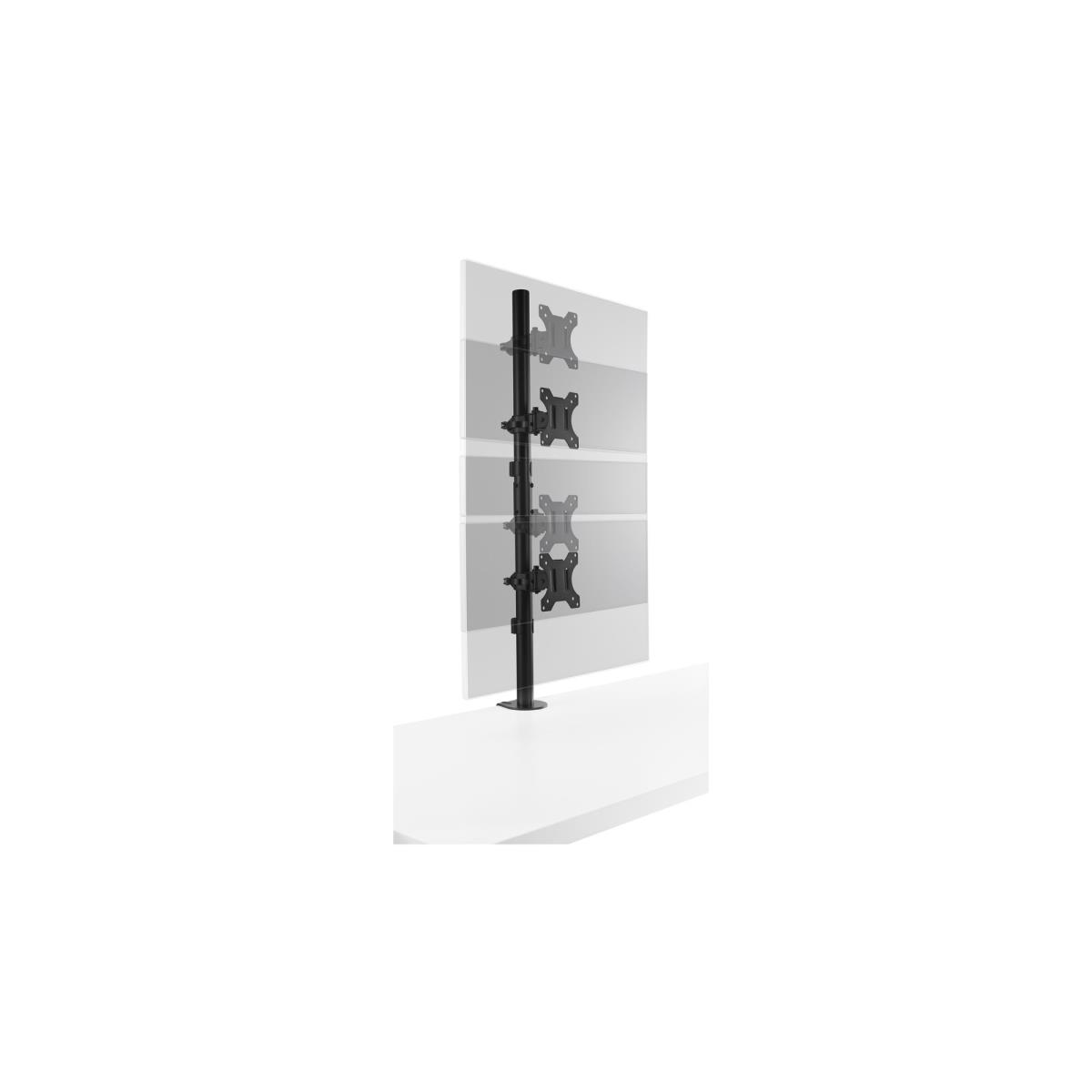 - Mounting kit (dual arm, C-clamp 10-88 mm, grommet mount 10-88 mm, pole, 2 VESA plates) - full-motion - for 2 flat panels - vertical stacking - steel - black - screen size: 13