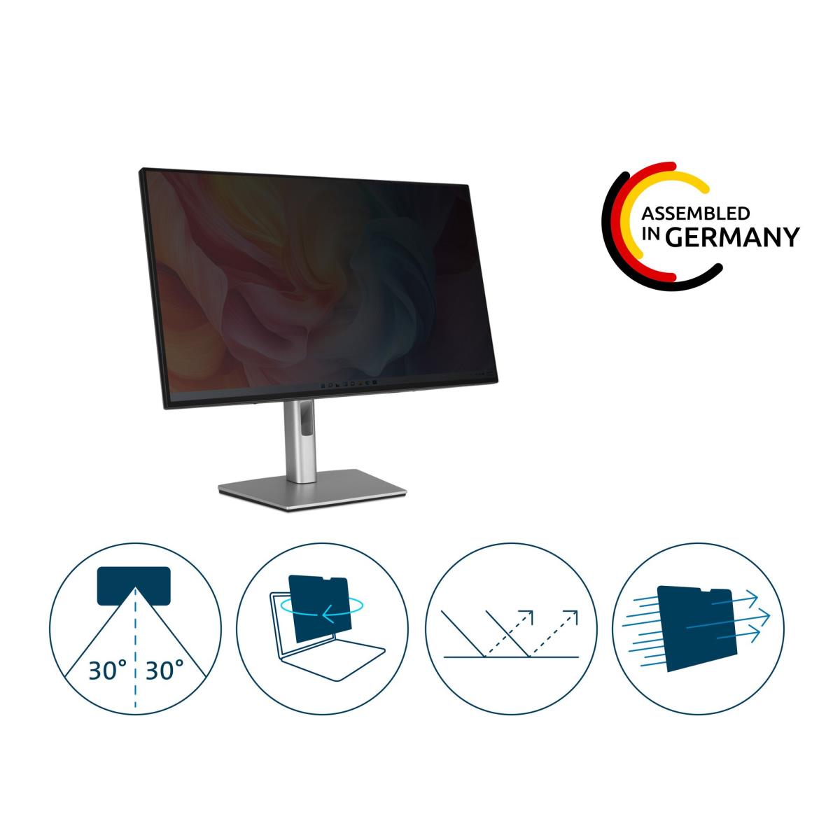 (Made to order - Leadtime approx 3 weeks) Kensington High Clarity Privacy Screen Filter for 24'' Monitors 16:9. The filter reduces blue light by up to 28%; easing eye strain and promoting better sleep. thumbnail