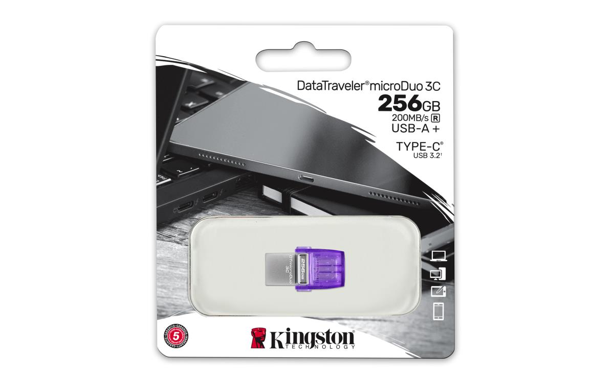 EU Product - DataTraveler microDuo 3C - USB-Stick - 256 GB thumbnail