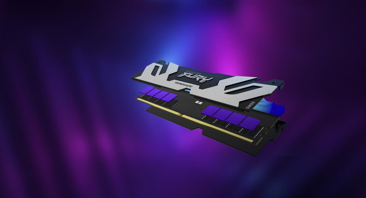 FURY Renegade KF564C32RSAK2-32 32GB (2x 16GB) DIMM System Memory, 6400MHz, DDR5, CL32, Silver, RGB, Intel XMP thumbnail