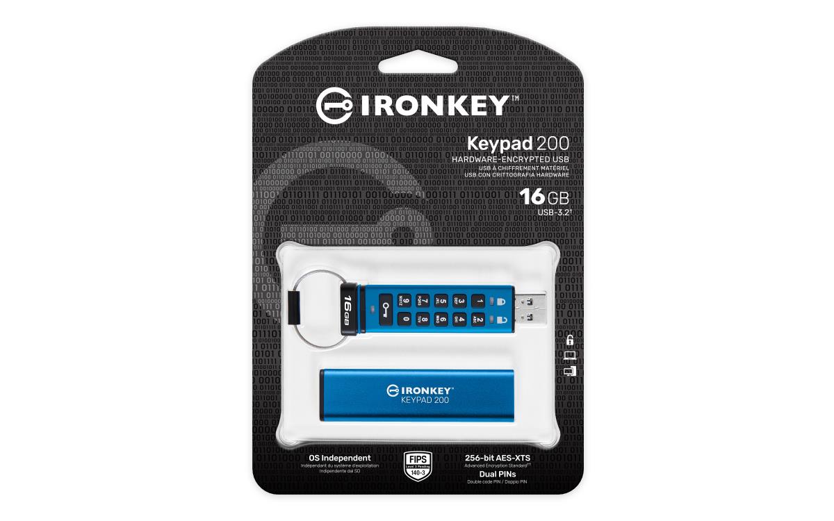 EU Product - IronKey Keypad 200 - Usb-Flash-Laufwerk - USB-Stick - 16 GB thumbnail