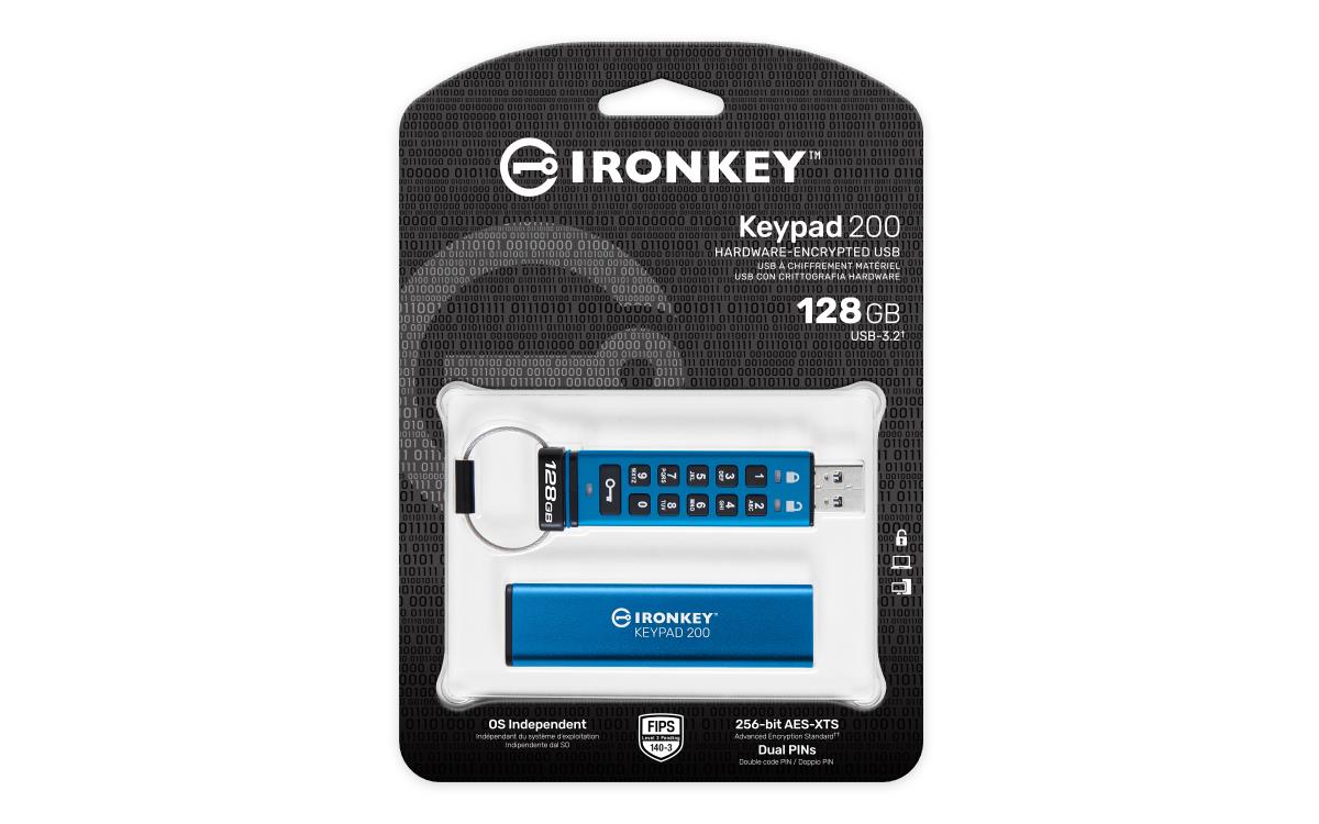 128GB IRONKEY KEYPAD200 AES-256 thumbnail
