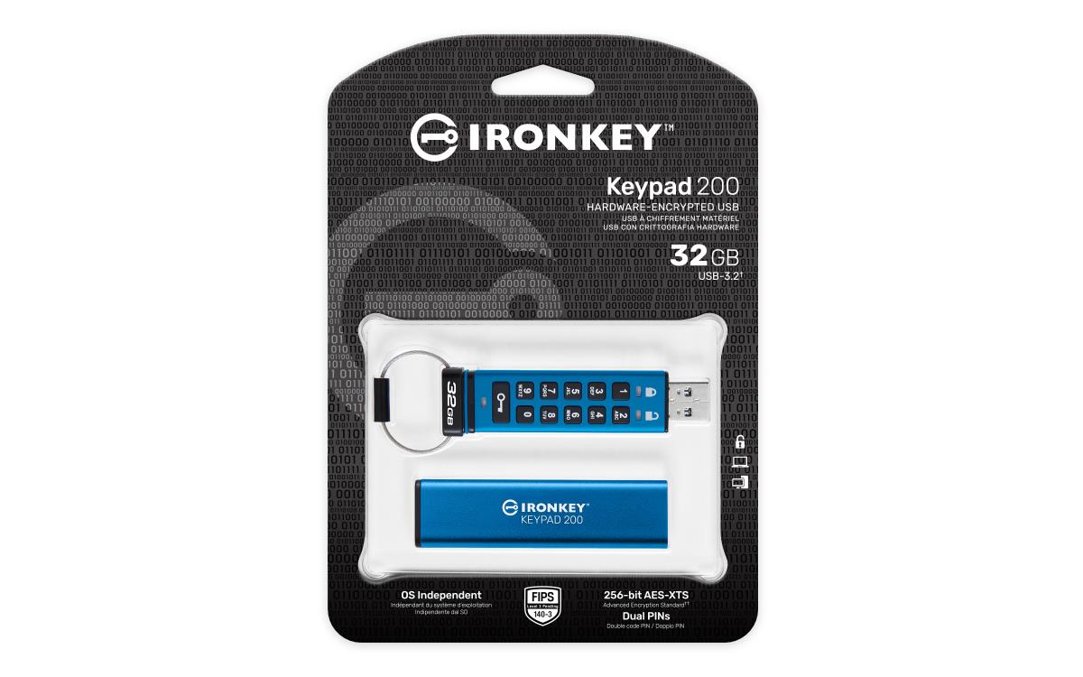 EU Product - IronKey Keypad 200 - USB-Flash-Laufwerk - USB-Stick - 32 GB thumbnail