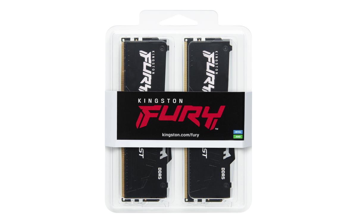 FURY Beast KF560C36BBEAK2-64 64GB (2x 32GB) DIMM System Memory, 6000MHz, DDR5, CL36, Black, RGB, Intel XMP, AMD EXPO thumbnail
