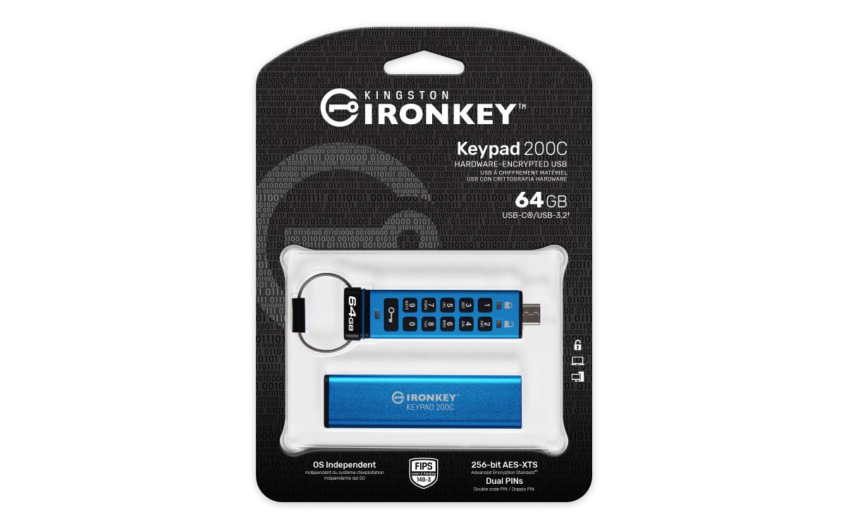 EU Product - IronKey Keypad 200C Usb-C - USB-Stick - 64 GB thumbnail