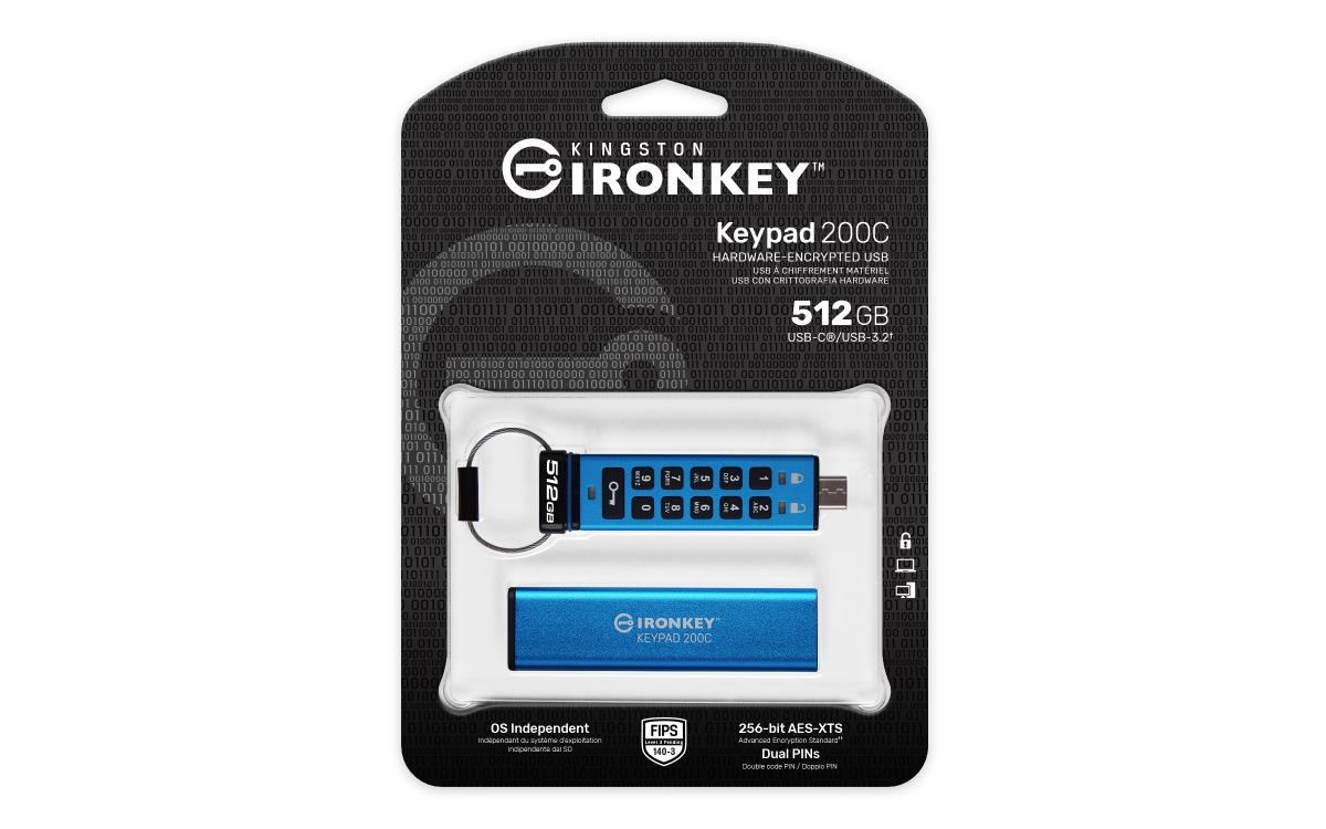EU Product - IronKey Keypad 200C USB-C - USB-Stick - 512 GB thumbnail