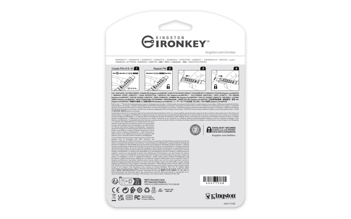 EU Product - IronKey Keypad 200C USB-C - USB-Stick - 512 GB thumbnail