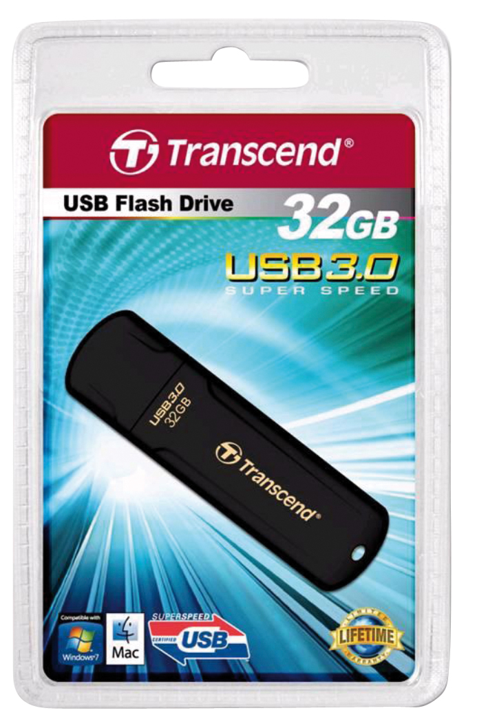 EU Product - USB-Stick  32GB Transcend JetFlash 700 USB3.1 schwarz thumbnail
