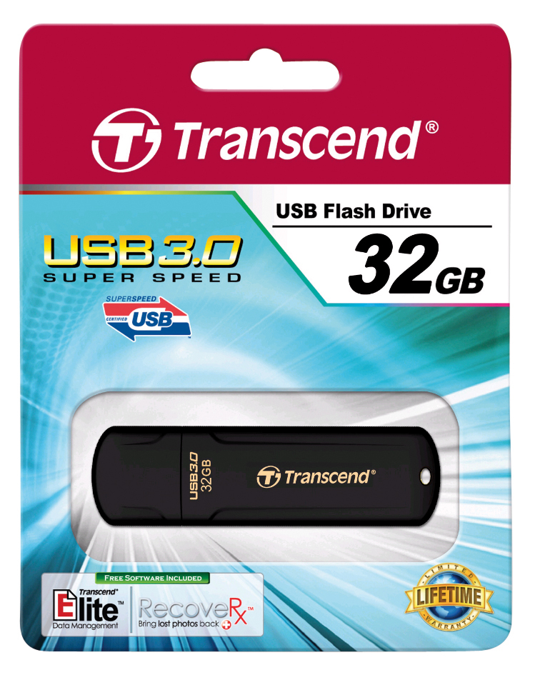EU Product - USB-Stick  32GB Transcend JetFlash 700 USB3.1 schwarz thumbnail
