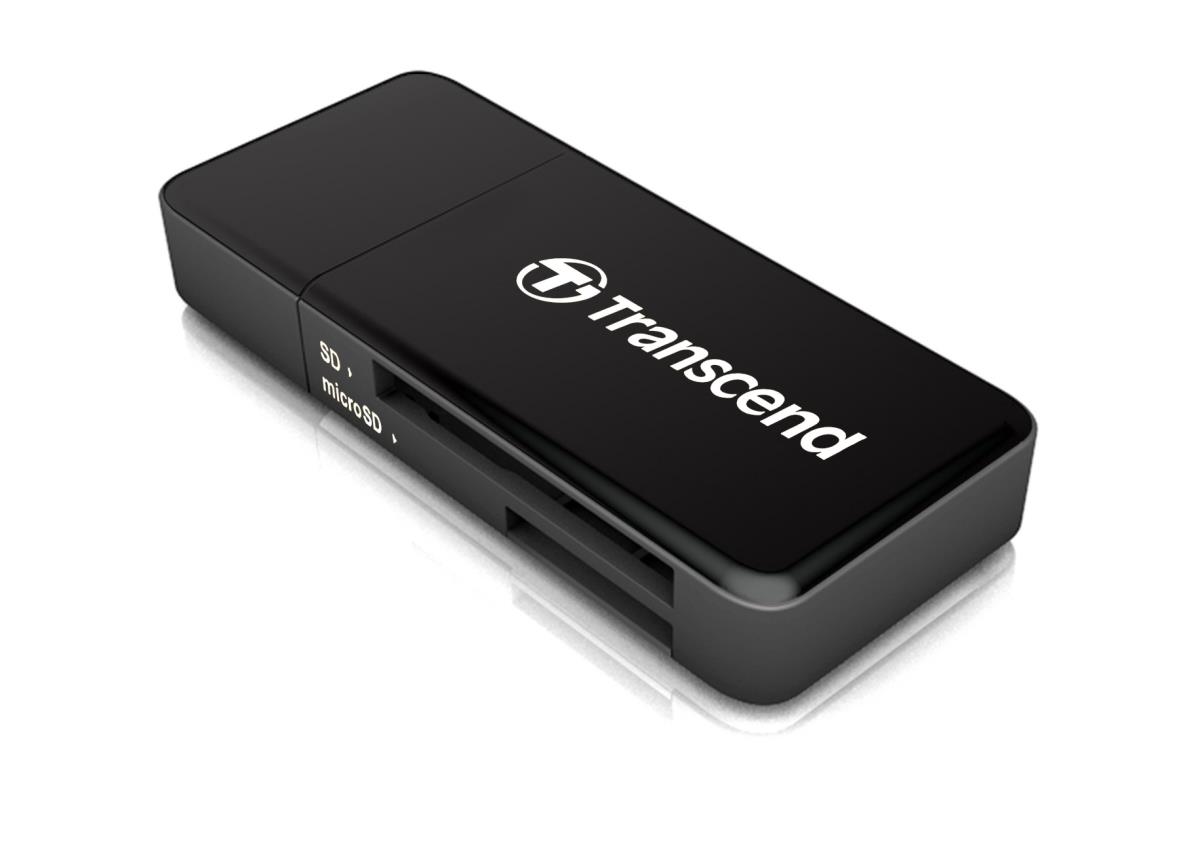 EU Product - Card Reader Transcend F5 USB3.0 SD/microSD Card Reader schw. thumbnail