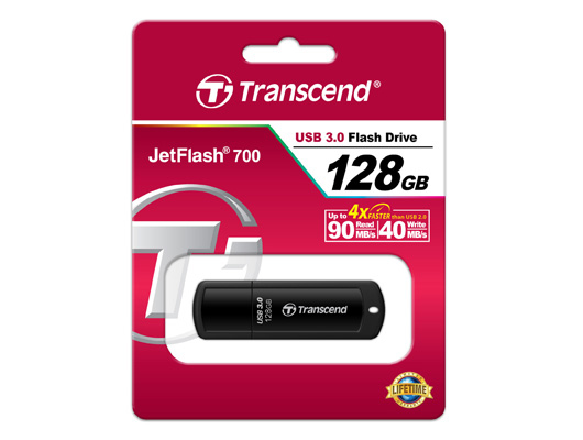 EU Product - JetFlash 700 USB 3.1 Flash Drive - USB-Stick - 128 GB thumbnail