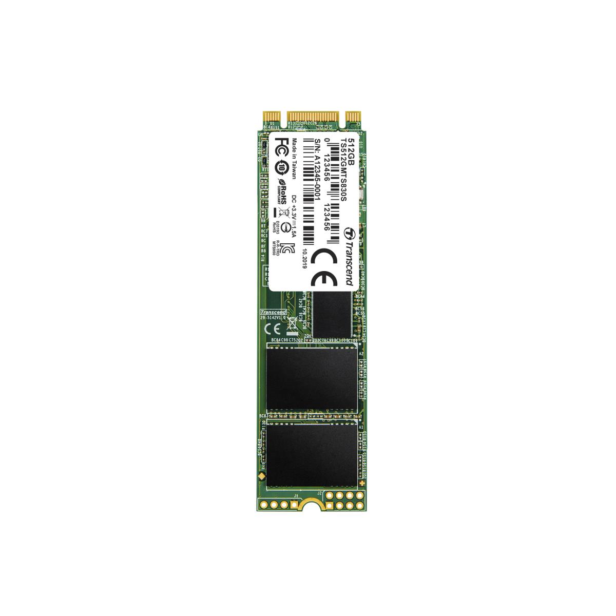 EU Product - SSD 512GB Transcend M.2 MTS830S (M.2 2280) 3D NAND, SATA3 thumbnail