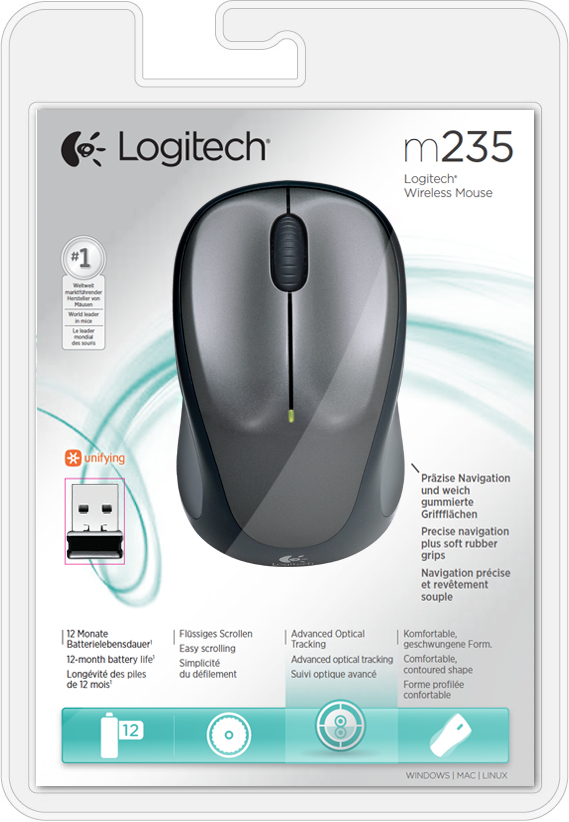 EU Product - Wireless Mouse M235 - Mouse - 1,000 dpi thumbnail