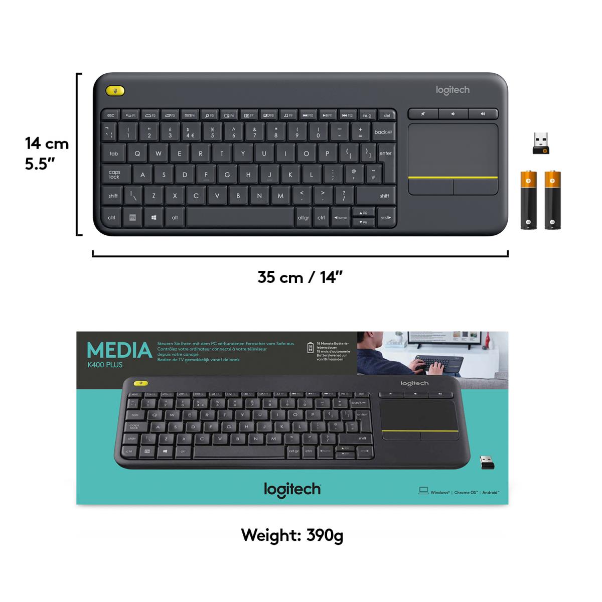 WIRELESS TOUCH KEYBRD K400 PLUS thumbnail