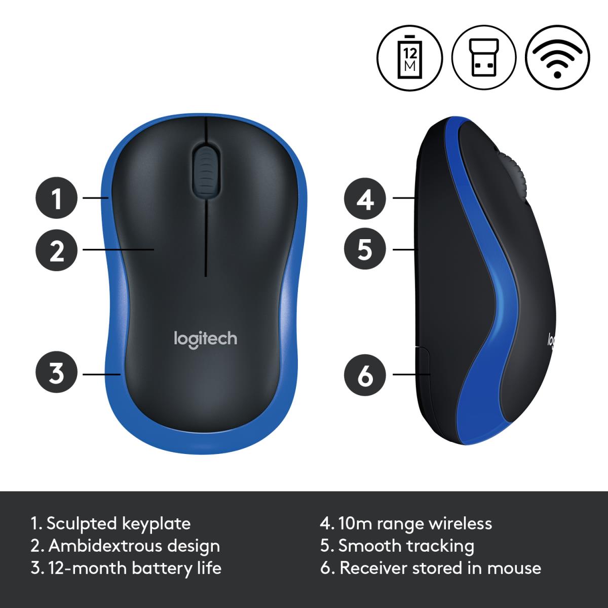 Wireless Mouse M185 3 Button Wireless Op thumbnail