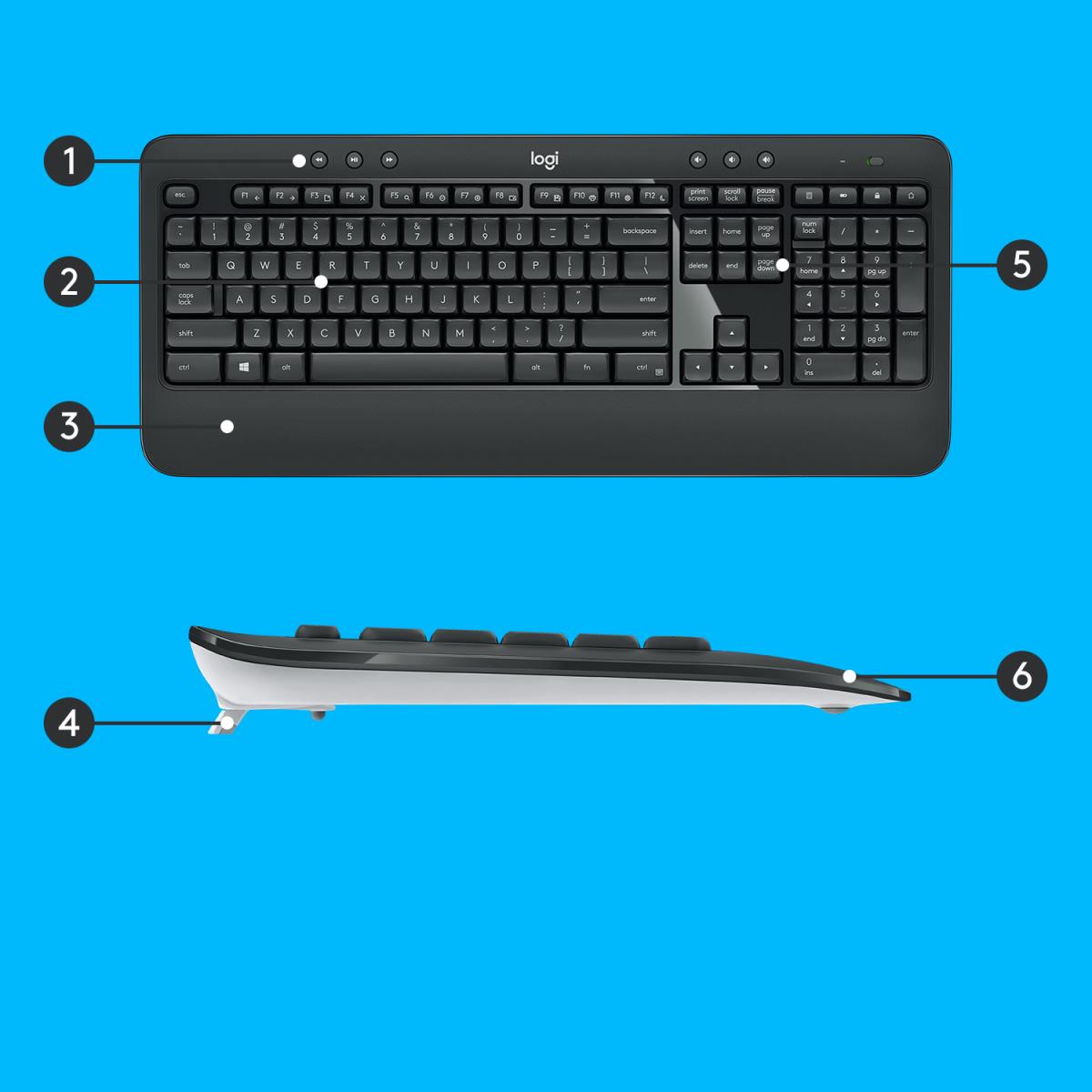 EU Product - Mk540 Advanced - Tastatur-und-Maus-Set Us - Keyboard - 1,000 dpi thumbnail