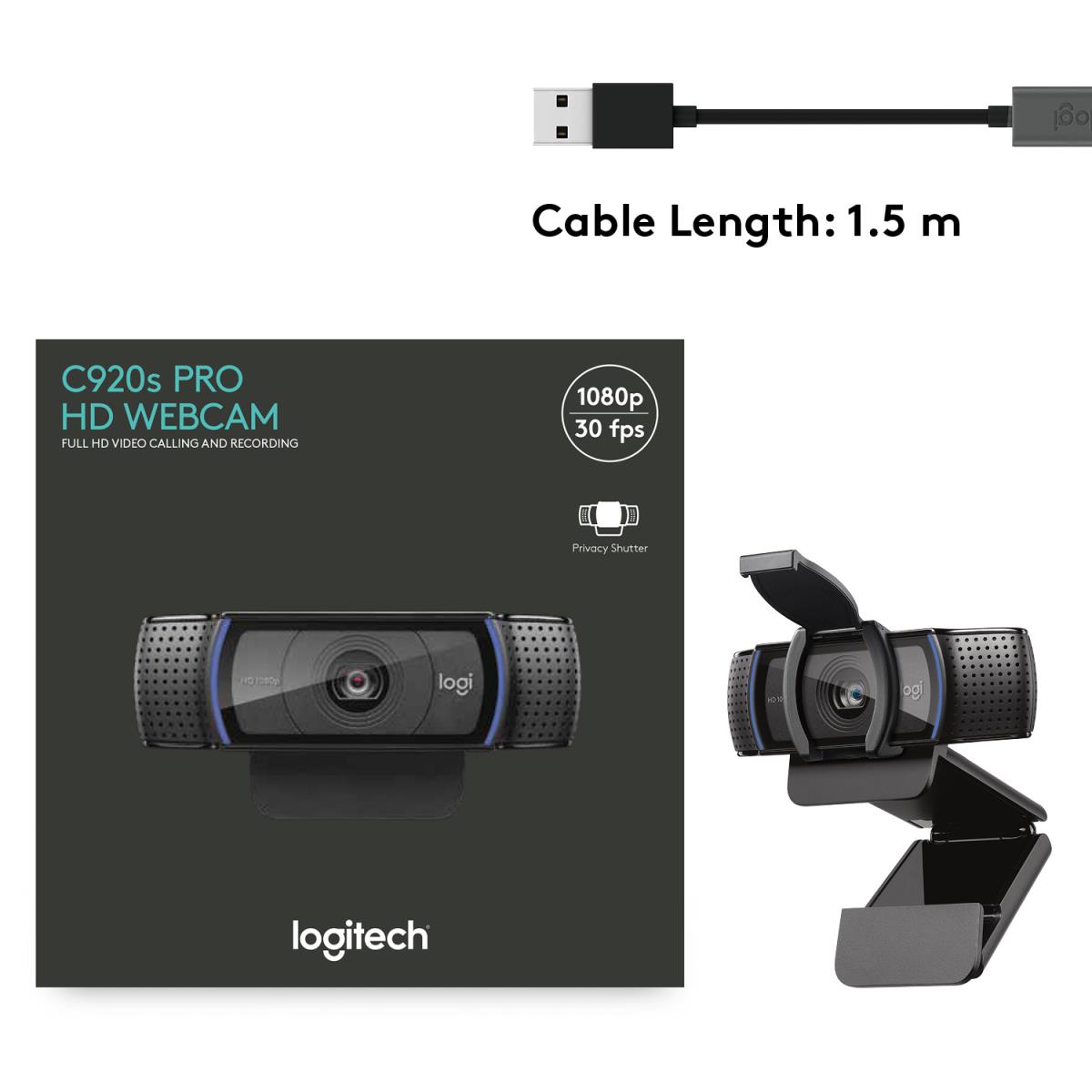 EU Product - Webcam C920s HD Pro 1080p mit Abdeckblende thumbnail
