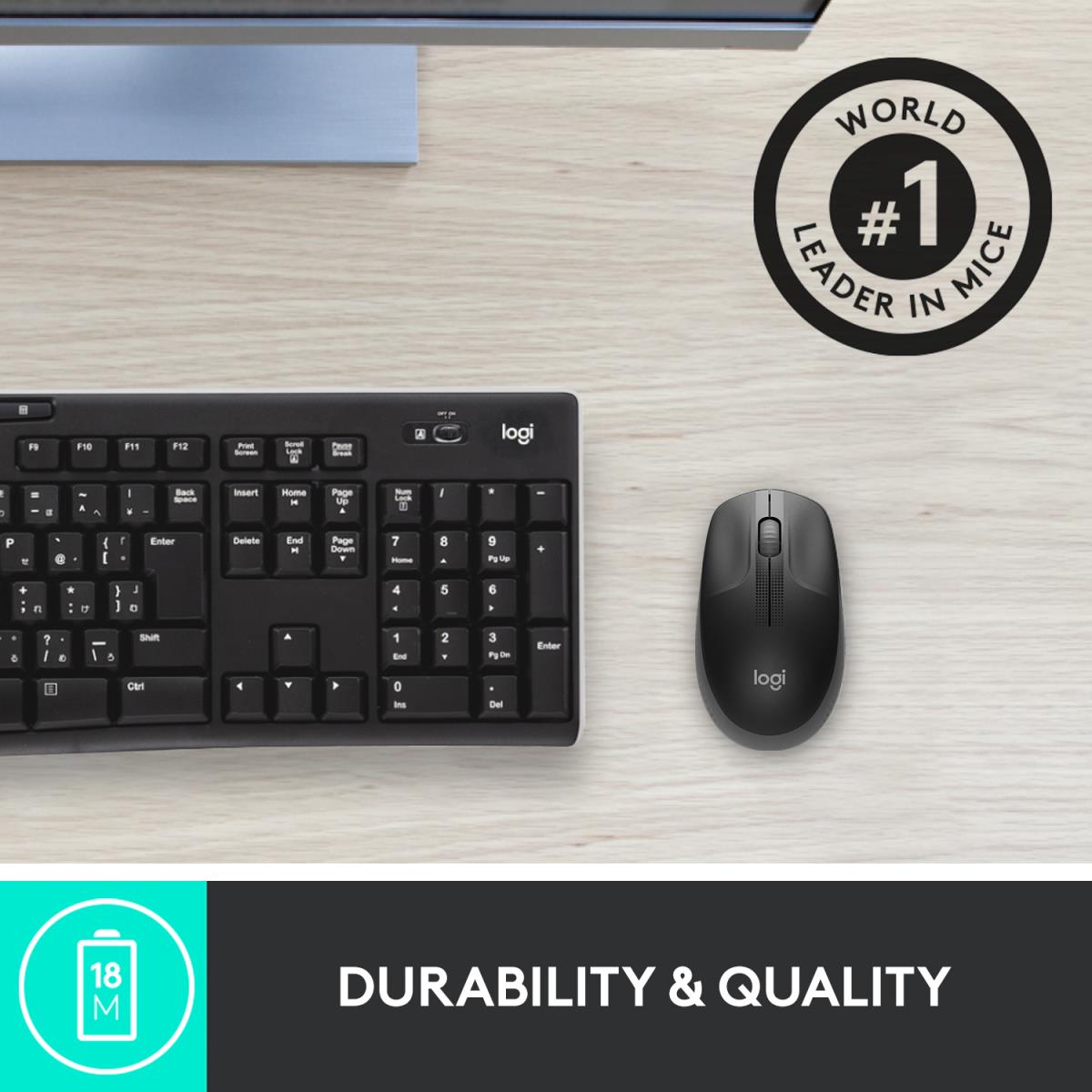 EU Product - M190 schwarz/anthrazit - Mouse - 1,000 dpi thumbnail