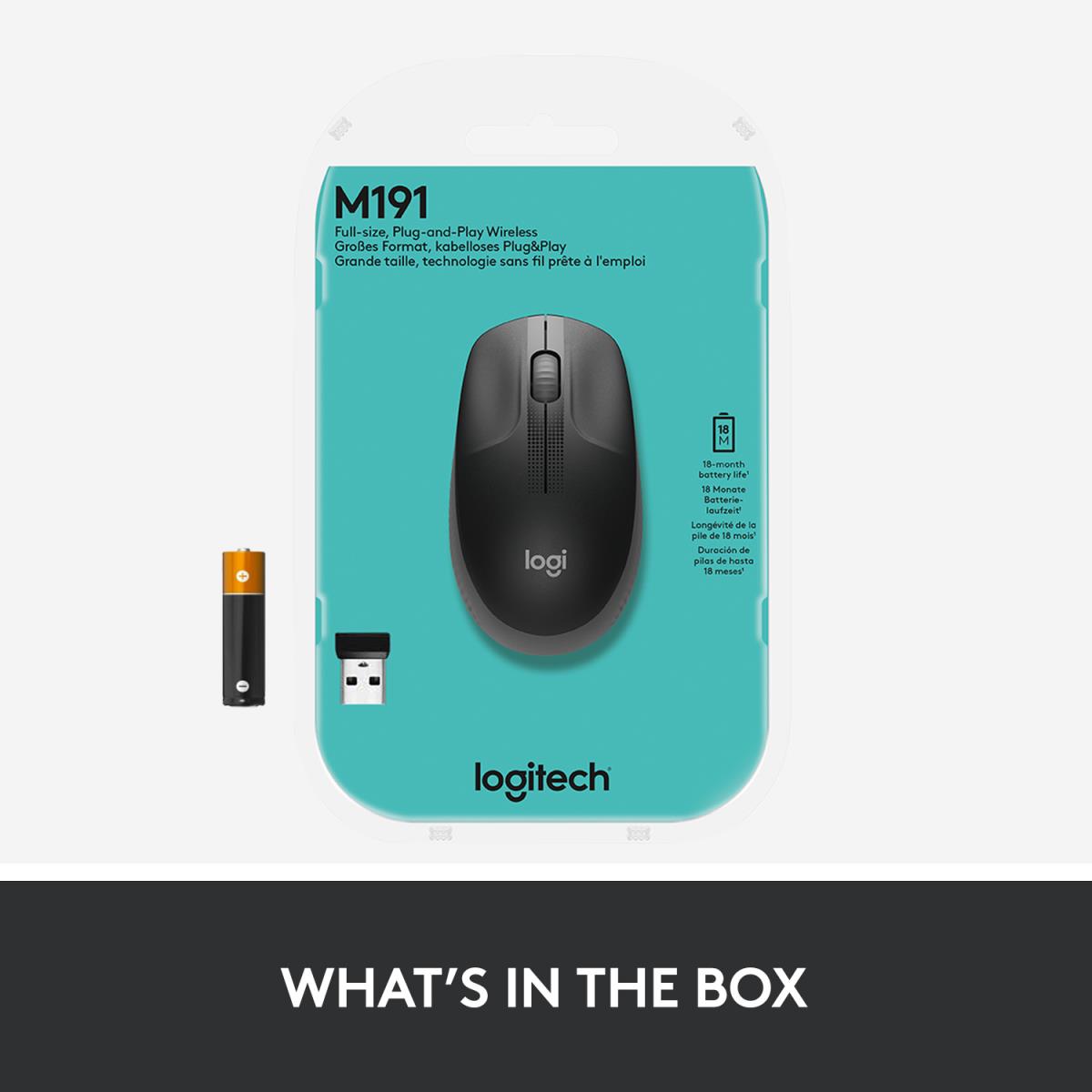 EU Product - M190 schwarz/anthrazit - Mouse - 1,000 dpi thumbnail