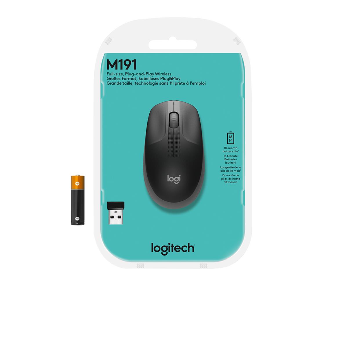 EU Product - M190 schwarz/anthrazit - Mouse - 1,000 dpi thumbnail